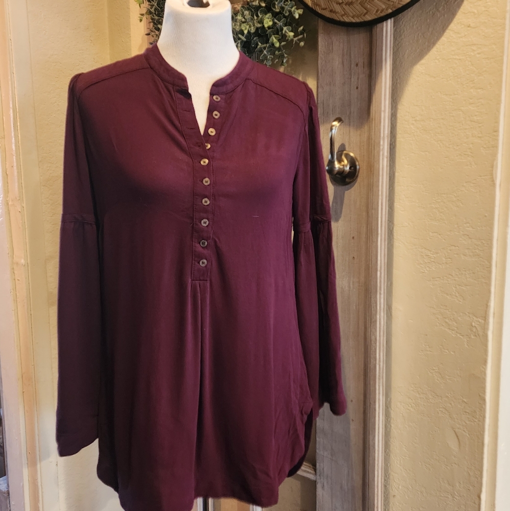 Free people blouse big flare sleeves at elbow